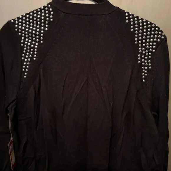 Studded Shoulder Open Front Cardigan - NWT - Picture 15 of 16